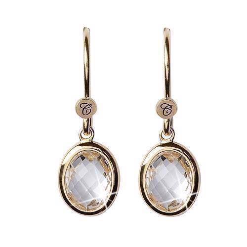 Image of Christina Collect Forgyldt sterling sølv White Crystal Dream Smukke ørehængere, findes også i sølv, model 670-G01white